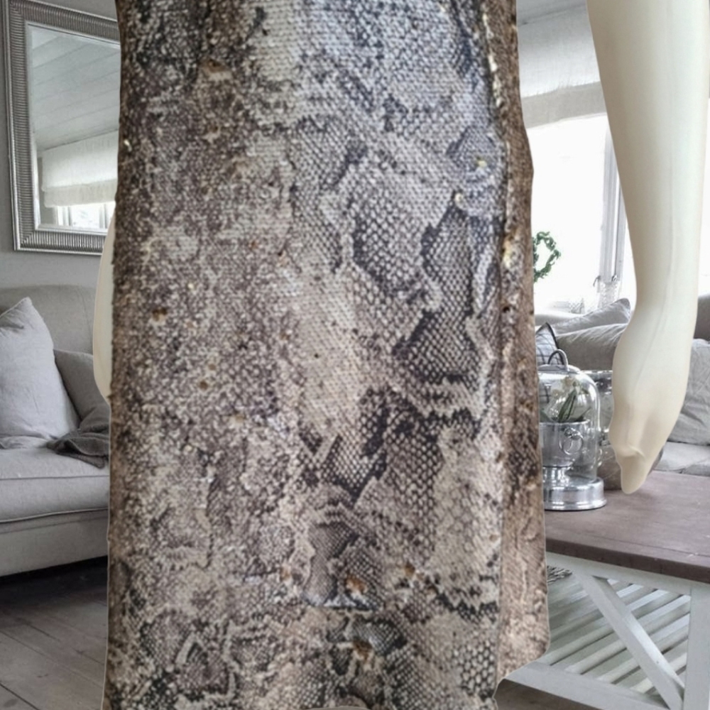CUPCAKES & CASHMERE Candice Snakeskin Mini Dress S Two Way Sequin Cami Slip Y2K - Picture 10 of 15